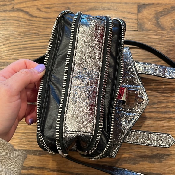 💕HP💕Proenza Schouler Mini PS1 Metallic silver Leather Crossbody Bag - Picture 14 of 16